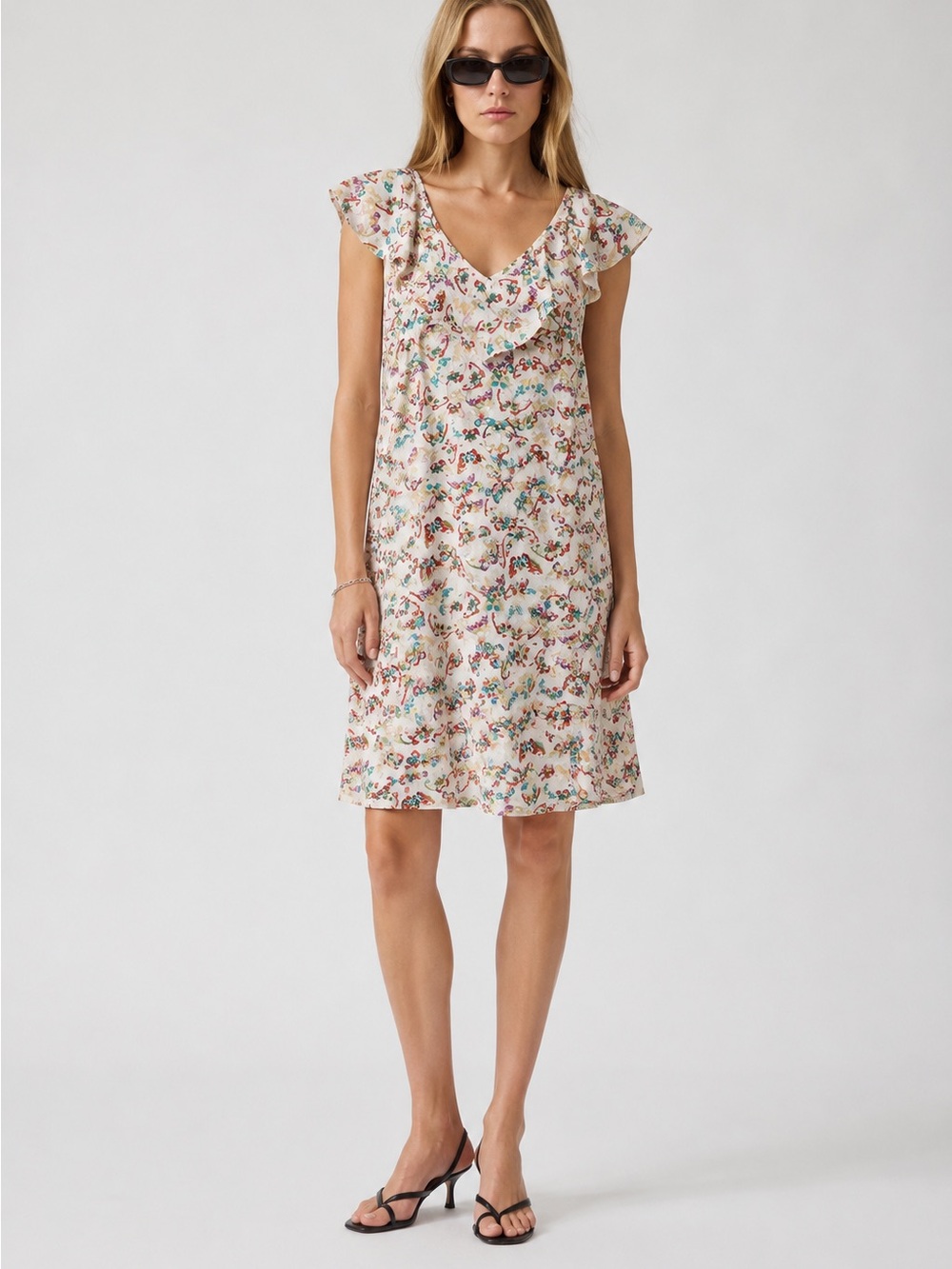 Zadig & Voltaire silk skull butterfly ruffle top dress